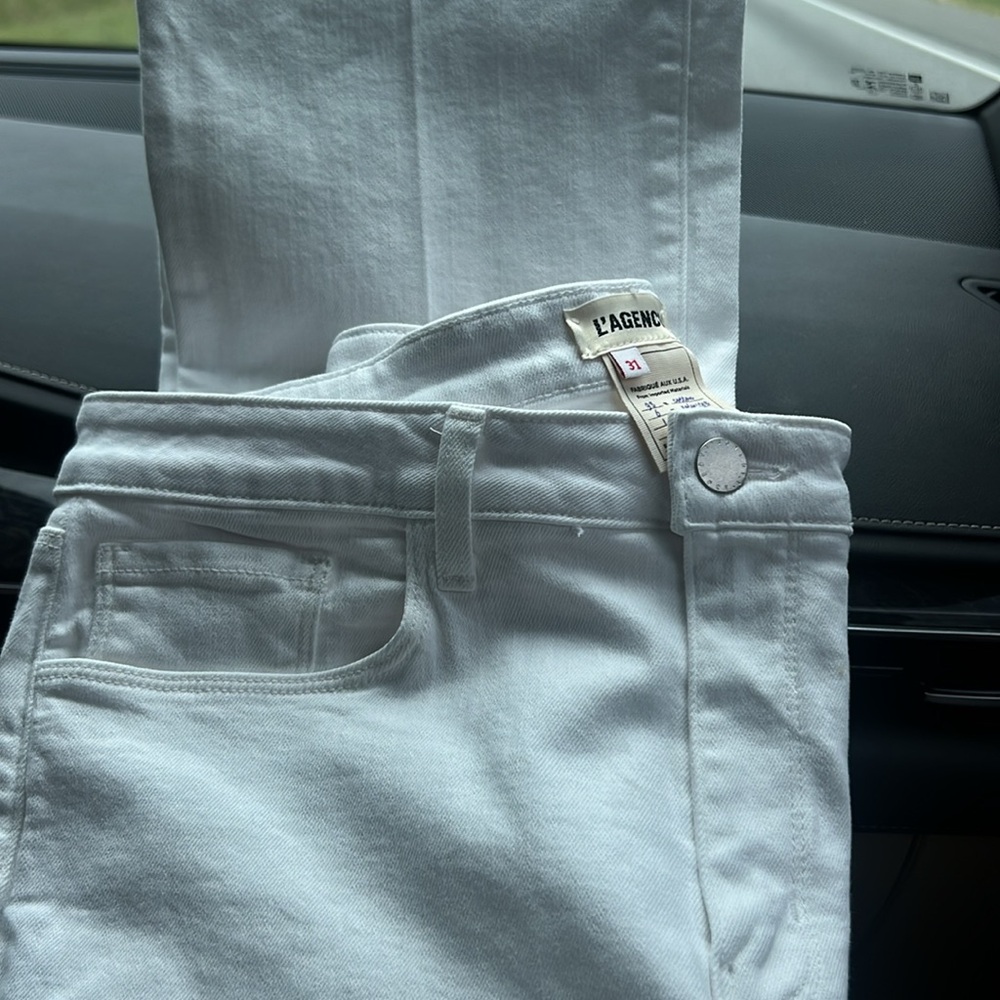 L’AGENCE 31 ORIANA HIGH RISE STRAIGHT BLANC WHITE JEANS! BRAND NEW WITH TAGS! - Picture 16 of 17